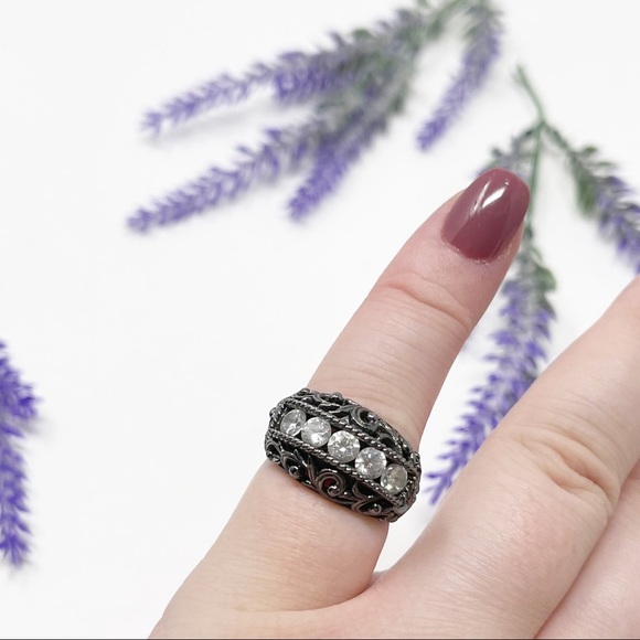 Prime Art & Jewel Cubic Zirconia China Brass Base PAJ Filigree Ring - Picture 3 of 8